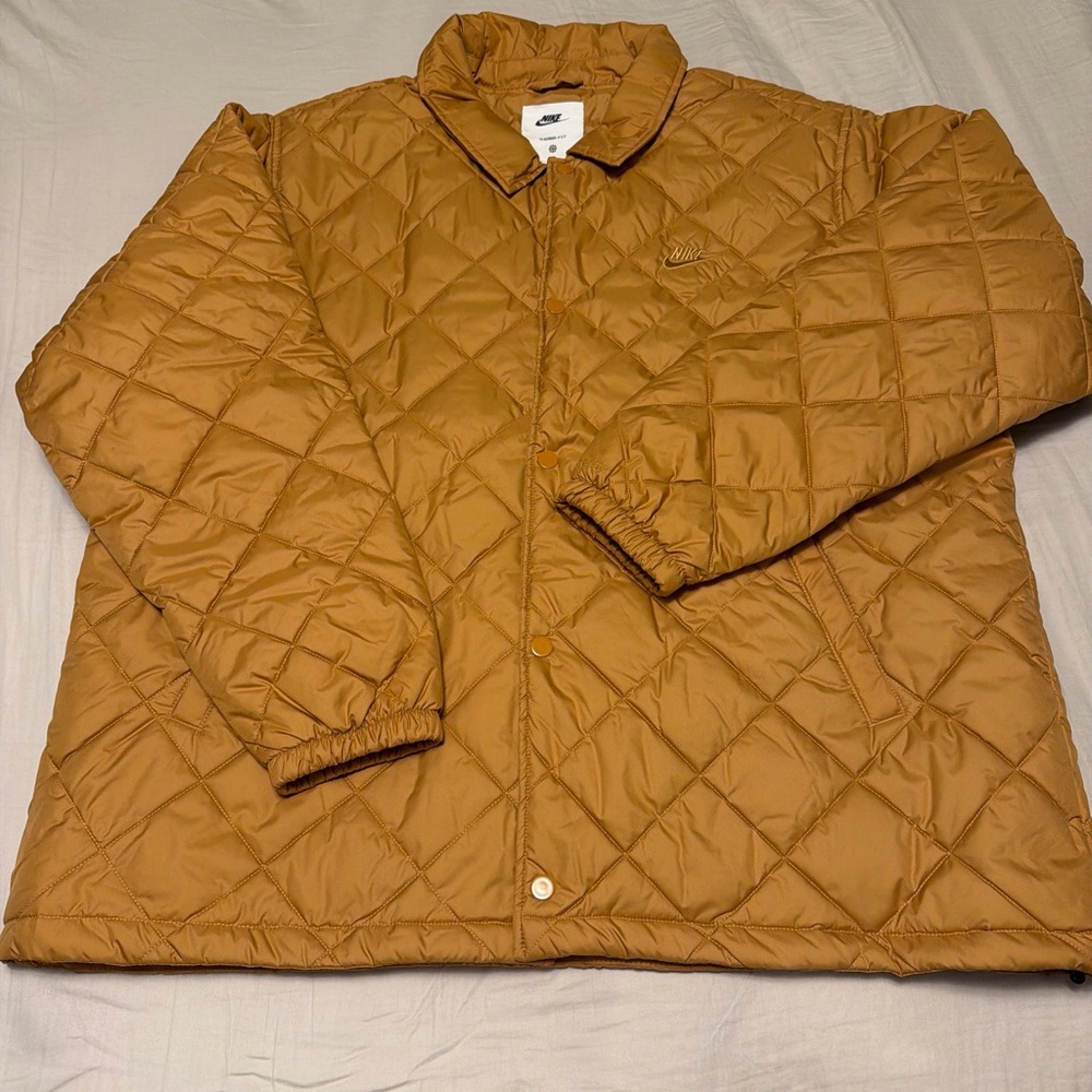 Nike Men's Brown Quilted Puffer Jacket